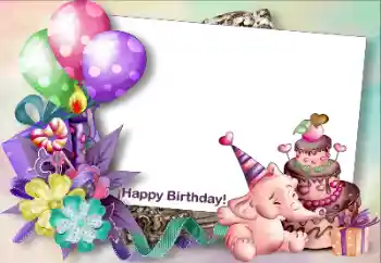 カテゴリのフォトエフェクト 誕生日 № 52257. フレーム上の碑文: お誕生日おめでとうございます