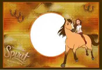 カテゴリのフォトエフェクト いろいろな子供の № 171807. フレーム上の碑文: Spirit riding free