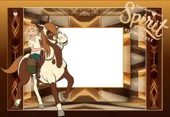 カテゴリのフォトエフェクト いろいろな子供の № 175334. フレーム上の碑文: Spirit riding free