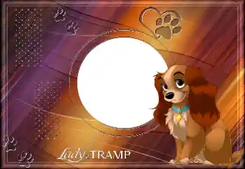 カテゴリのフォトエフェクト いろいろな子供の № 175348. フレーム上の碑文: Lady and the Tramp