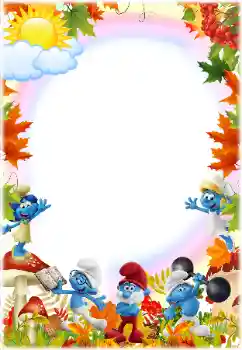 カテゴリのフォトエフェクト いろいろな子供の № 175433. フレーム上の碑文: Smurfs