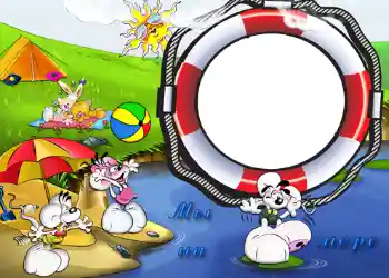 フレーム上の碑文: 海で フレーム上の碑文: 海で