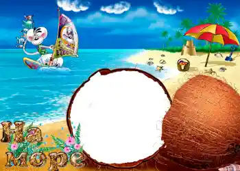 フレーム上の碑文: 海で フレーム上の碑文: 海で