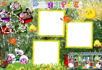 カテゴリのフォトエフェクト エンターテインメント № 66997. フレーム上の碑文: В парке