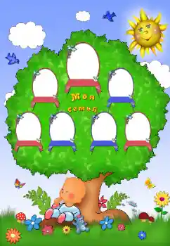 フレーム上の碑文: My family