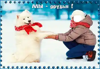 カテゴリのフォトエフェクト 子供用 № 95998. フレーム上の碑文: Мы - друзья!