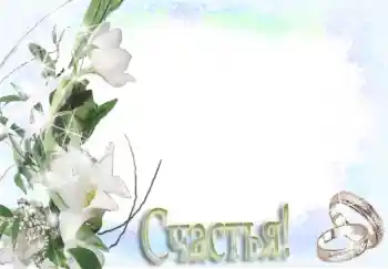 カテゴリのフォトエフェクト 結婚式のフレーム № 3558. フレーム上の碑文: Счастья!